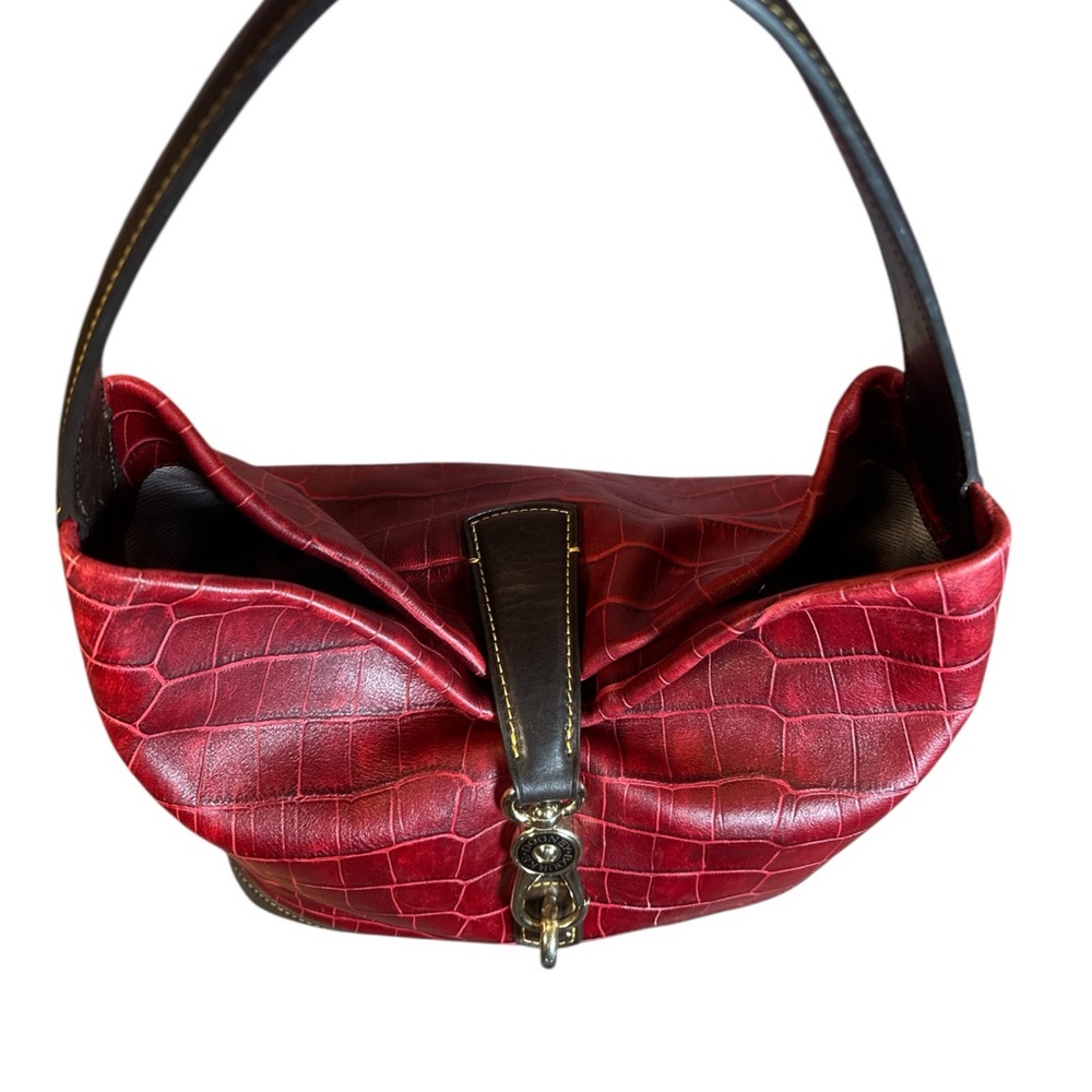 Dooney & Bourke Belvedere Croc-Embossed Hobo Shoulder Bag with Cosmetic Pouch - Picture 9 of 17